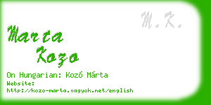 marta kozo business card